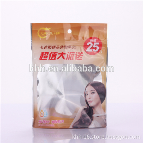 plastic stand up pouch with top zipper sealed